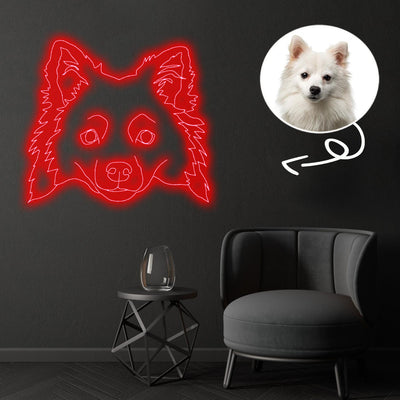 Custom American eskimo dog Neon Sign with Your Dog's Photo - Personalized Pet Name Art - Unique Home Decor & Gift for Dog Lovers - Pet-Themed Lighting