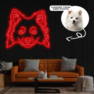 Custom American eskimo dog Neon Sign with Your Dog's Photo - Personalized Pet Name Art - Unique Home Decor & Gift for Dog Lovers - Pet-Themed Lighting