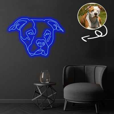 Custom American Staffordshire terrier Neon Sign with Your Dog's Photo - Personalized Pet Name Art - Unique Home Decor & Gift for Dog Lovers - Pet-Themed Lighting