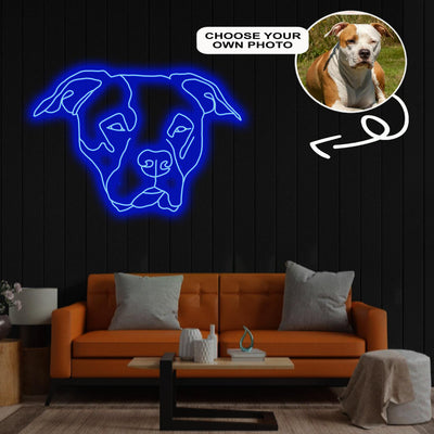 Custom American Staffordshire terrier Neon Sign with Your Dog's Photo - Personalized Pet Name Art - Unique Home Decor & Gift for Dog Lovers - Pet-Themed Lighting