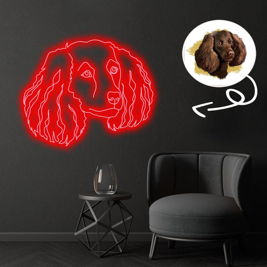 Custom American water spaniel Neon Sign with Your Dog's Photo - Personalized Pet Name Art - Unique Home Decor & Gift for Dog Lovers - Pet-Themed Lighting