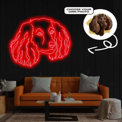 Custom American water spaniel Neon Sign with Your Dog's Photo - Personalized Pet Name Art - Unique Home Decor & Gift for Dog Lovers - Pet-Themed Lighting