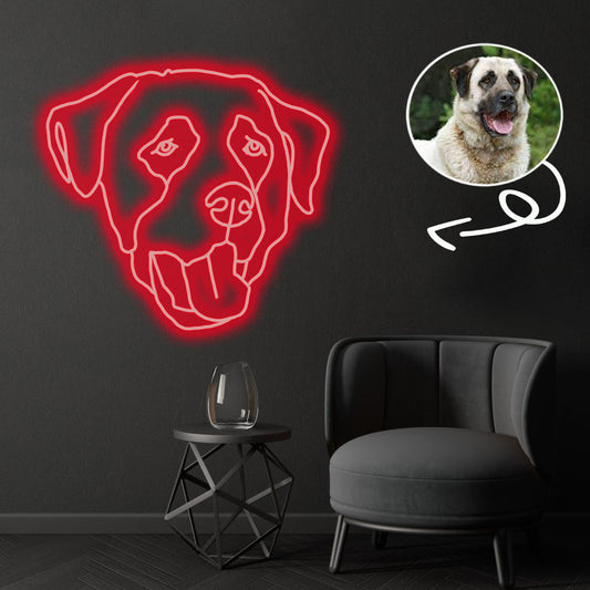 Custom Anatolian shepherd Neon Sign with Your Dog's Photo - Personalized Pet Name Art - Unique Home Decor & Gift for Dog Lovers - Pet-Themed Lighting