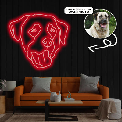 Custom Anatolian shepherd Neon Sign with Your Dog's Photo - Personalized Pet Name Art - Unique Home Decor & Gift for Dog Lovers - Pet-Themed Lighting