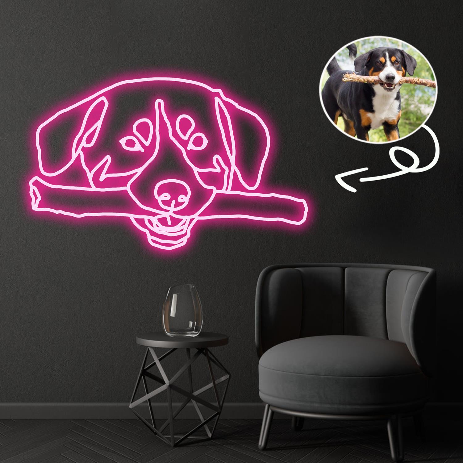 Custom Appenzeller Neon Sign with Your Dog's Photo - Personalized Pet Name Art - Unique Home Decor & Gift for Dog Lovers - Pet-Themed Lighting