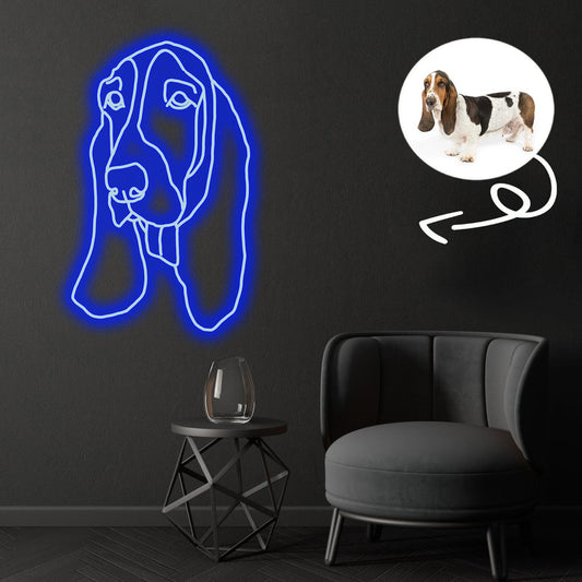 Custom Australian hound Neon Sign with Your Dog's Photo - Personalized Pet Name Art - Unique Home Decor & Gift for Dog Lovers - Pet-Themed Lighting
