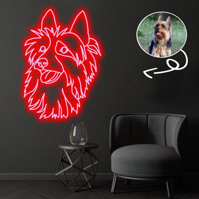 Custom Australian silky terrier Neon Sign with Your Dog's Photo - Personalized Pet Name Art - Unique Home Decor & Gift for Dog Lovers - Pet-Themed Lighting