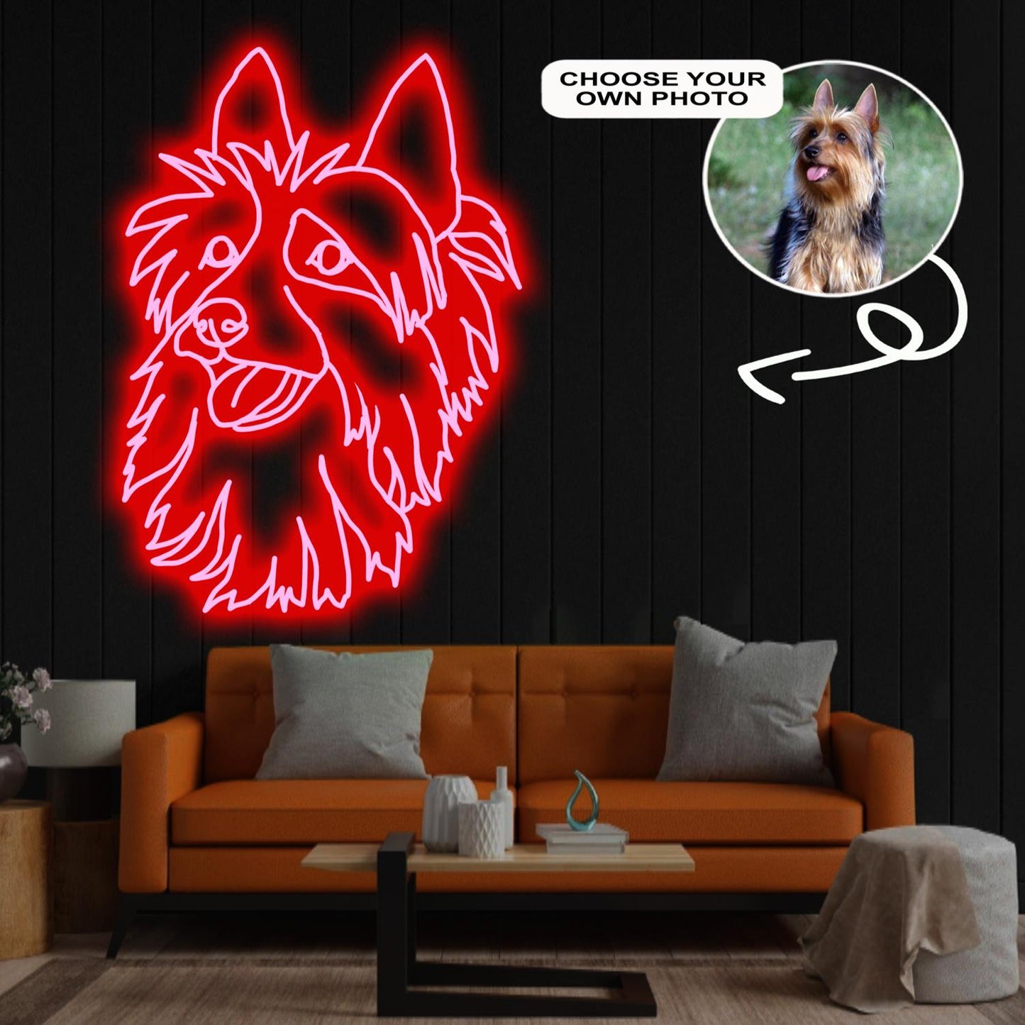 Custom Australian silky terrier Neon Sign with Your Dog's Photo - Personalized Pet Name Art - Unique Home Decor & Gift for Dog Lovers - Pet-Themed Lighting