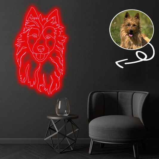 Custom Australian terrier Neon Sign with Your Dog's Photo - Personalized Pet Name Art - Unique Home Decor & Gift for Dog Lovers - Pet-Themed Lighting