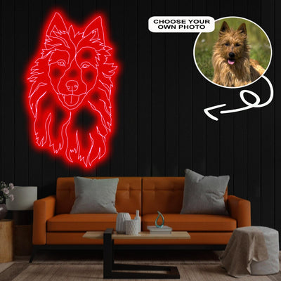 Custom Australian terrier Neon Sign with Your Dog's Photo - Personalized Pet Name Art - Unique Home Decor & Gift for Dog Lovers - Pet-Themed Lighting