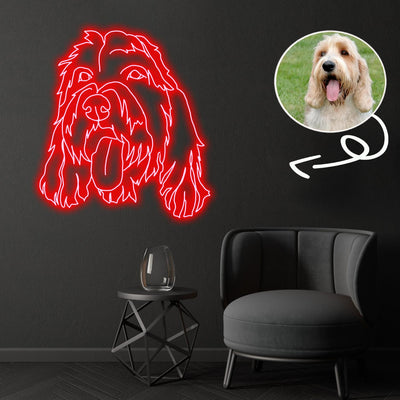 Custom Basset griffon vendéen Neon Sign with Your Dog's Photo - Personalized Pet Name Art - Unique Home Decor & Gift for Dog Lovers - Pet-Themed Lighting
