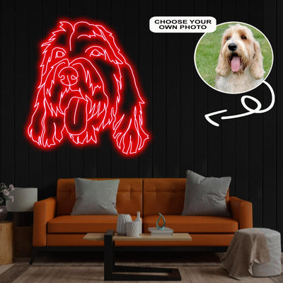 Custom Basset griffon vendéen Neon Sign with Your Dog's Photo - Personalized Pet Name Art - Unique Home Decor & Gift for Dog Lovers - Pet-Themed Lighting