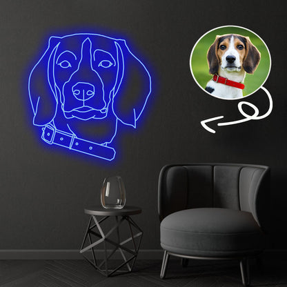 Custom Beagle Neon Sign with Your Dog's Photo - Personalized Pet Name Art - Unique Home Decor & Gift for Dog Lovers - Pet-Themed Lighting