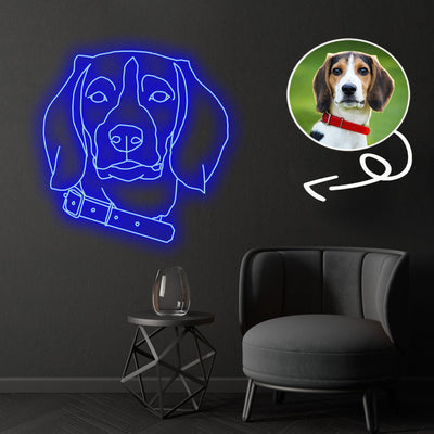Custom Beagle Neon Sign with Your Dog's Photo - Personalized Pet Name Art - Unique Home Decor & Gift for Dog Lovers - Pet-Themed Lighting