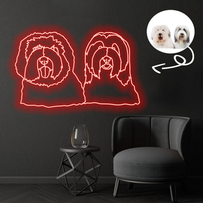 Custom Bearded collie Neon Sign with Your Dog's Photo - Personalized Pet Name Art - Unique Home Decor & Gift for Dog Lovers - Pet-Themed Lighting