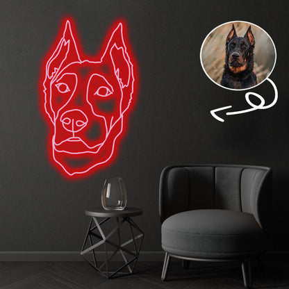 Custom Beauceron Neon Sign with Your Dog's Photo - Personalized Pet Name Art - Unique Home Decor & Gift for Dog Lovers - Pet-Themed Lighting