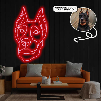 Custom Beauceron Neon Sign with Your Dog's Photo - Personalized Pet Name Art - Unique Home Decor & Gift for Dog Lovers - Pet-Themed Lighting