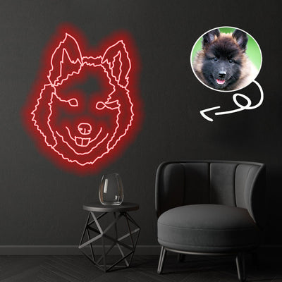 Custom Belgian brakk Neon Sign with Your Dog's Photo - Personalized Pet Name Art - Unique Home Decor & Gift for Dog Lovers - Pet-Themed Lighting