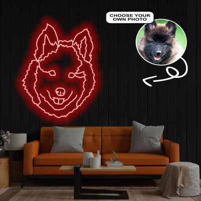 Custom Belgian brakk Neon Sign with Your Dog's Photo - Personalized Pet Name Art - Unique Home Decor & Gift for Dog Lovers - Pet-Themed Lighting