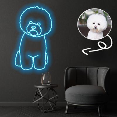 Custom Bichon frise Neon Sign with Your Dog's Photo - Personalized Pet Name Art - Unique Home Decor & Gift for Dog Lovers - Pet-Themed Lighting