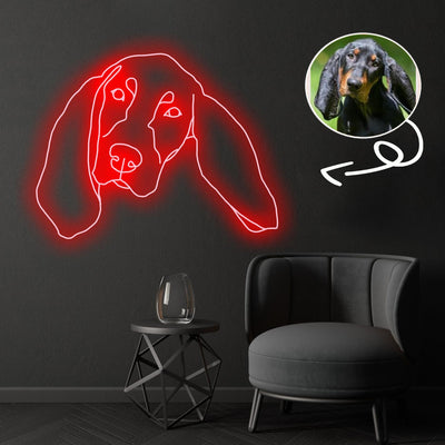 Custom Black and tan coonhound Neon Sign with Your Dog's Photo - Personalized Pet Name Art - Unique Home Decor & Gift for Dog Lovers - Pet-Themed Lighting