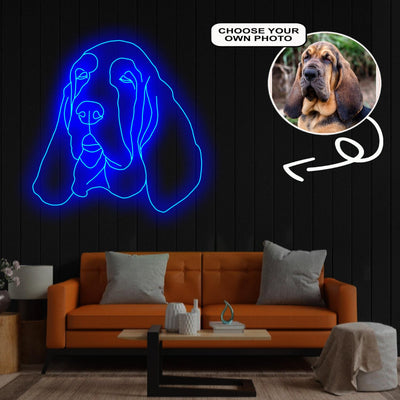 Custom Bloodhound Neon Sign with Your Dog's Photo - Personalized Pet Name Art - Unique Home Decor & Gift for Dog Lovers - Pet-Themed Lighting