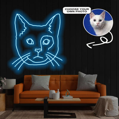 Custom Bobtail Neon Sign with Your Dog's Photo - Personalized Pet Name Art - Unique Home Decor & Gift for Dog Lovers - Pet-Themed Lighting