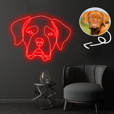 Custom Bordeaux great dane Neon Sign with Your Dog's Photo - Personalized Pet Name Art - Unique Home Decor & Gift for Dog Lovers - Pet-Themed Lighting