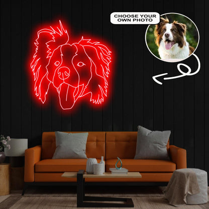 Custom Border collie Neon Sign with Your Dog's Photo - Personalized Pet Name Art - Unique Home Decor & Gift for Dog Lovers - Pet-Themed Lighting