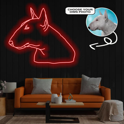 Custom Bull terrier Neon Sign with Your Dog's Photo - Personalized Pet Name Art - Unique Home Decor & Gift for Dog Lovers - Pet-Themed Lighting
