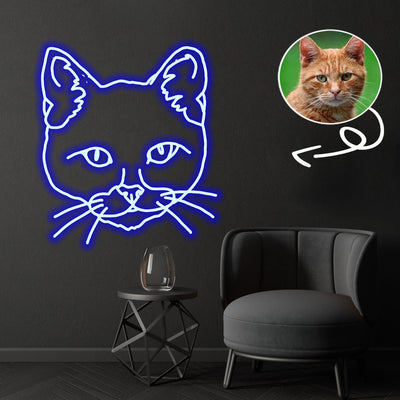 Custom Cat Neon Sign with Your Dog's Photo - Personalized Pet Name Art - Unique Home Decor & Gift for Dog Lovers - Pet-Themed Lighting