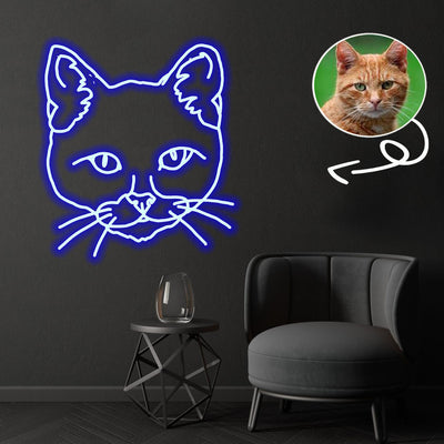 Custom Cat2 Neon Sign with Your Dog's Photo - Personalized Pet Name Art - Unique Home Decor & Gift for Dog Lovers - Pet-Themed Lighting