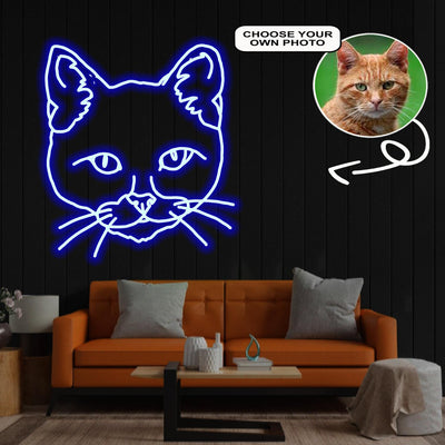 Custom Cat2 Neon Sign with Your Dog's Photo - Personalized Pet Name Art - Unique Home Decor & Gift for Dog Lovers - Pet-Themed Lighting