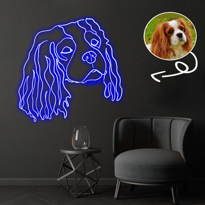 Custom Cavalier King Charles Spaniel Neon Sign with Your Dog's Photo - Personalized Pet Name Art - Unique Home Decor & Gift for Dog Lovers - Pet-Themed Lighting