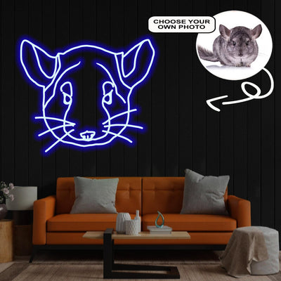 Custom Chinchilla Neon Sign with Your Dog's Photo - Personalized Pet Name Art - Unique Home Decor & Gift for Dog Lovers - Pet-Themed Lighting