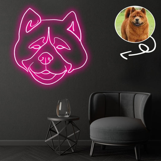 Custom Chow chow Neon Sign with Your Dog's Photo - Personalized Pet Name Art - Unique Home Decor & Gift for Dog Lovers - Pet-Themed Lighting