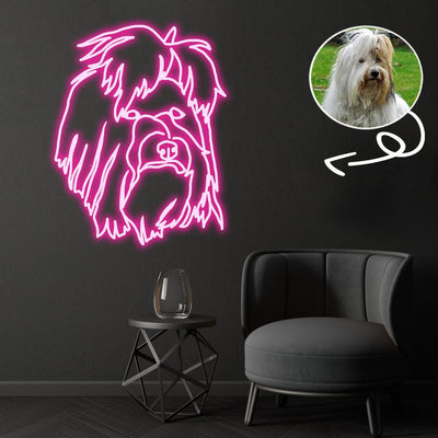 Custom Coton de tulear Neon Sign with Your Dog's Photo - Personalized Pet Name Art - Unique Home Decor & Gift for Dog Lovers - Pet-Themed Lighting