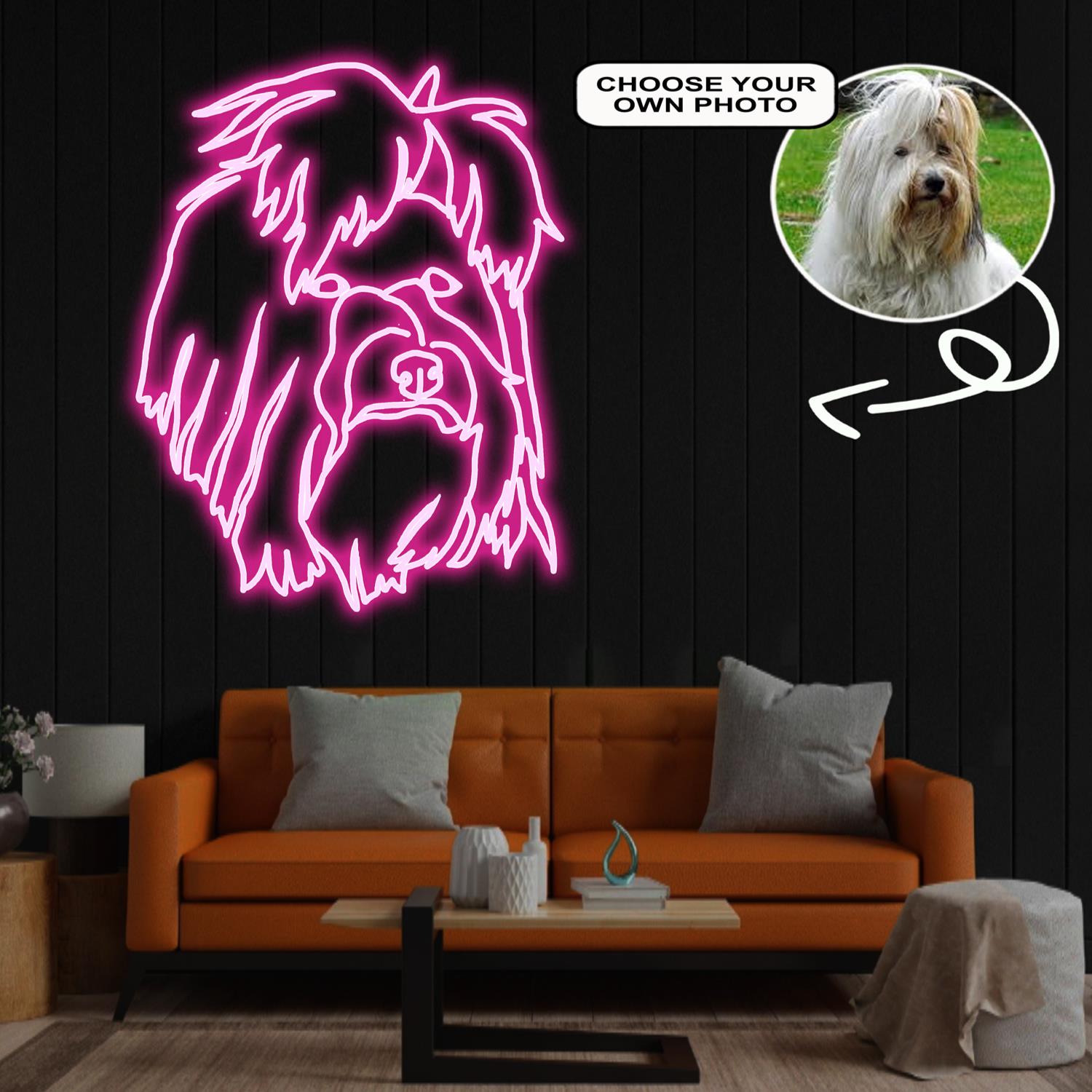 Custom Coton de tulear Neon Sign with Your Dog's Photo - Personalized Pet Name Art - Unique Home Decor & Gift for Dog Lovers - Pet-Themed Lighting