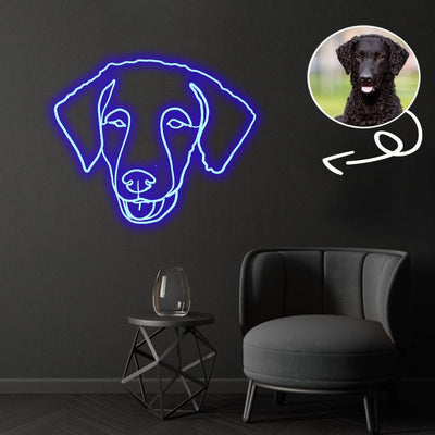 Custom Curly-coated retriever2 Neon Sign with Your Dog's Photo - Personalized Pet Name Art - Unique Home Decor & Gift for Dog Lovers - Pet-Themed Lighting