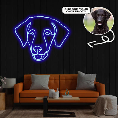 Custom Curly-coated retriever2 Neon Sign with Your Dog's Photo - Personalized Pet Name Art - Unique Home Decor & Gift for Dog Lovers - Pet-Themed Lighting