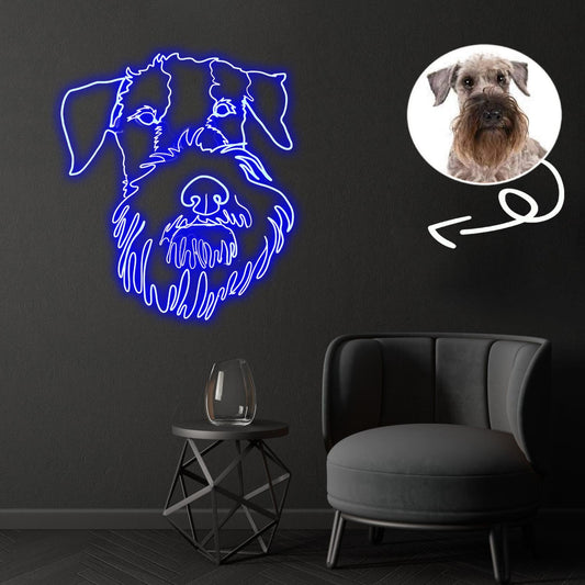 Custom Czech terrier Neon Sign with Your Dog's Photo - Personalized Pet Name Art - Unique Home Decor & Gift for Dog Lovers - Pet-Themed Lighting