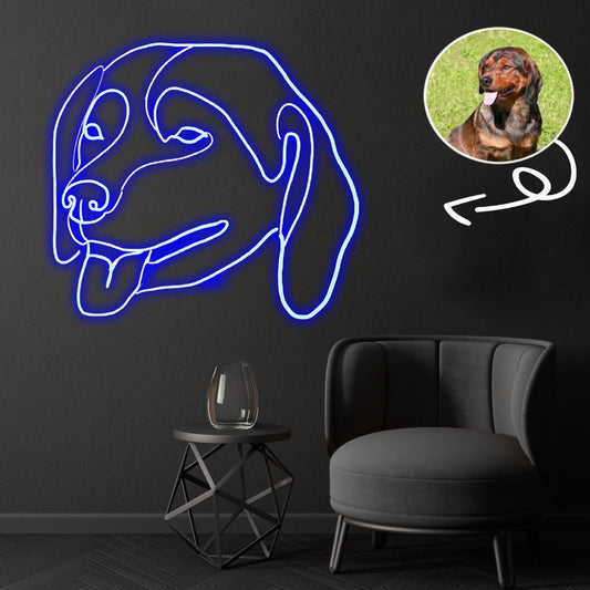 Custom Danish dachsbracke Neon Sign with Your Dog's Photo - Personalized Pet Name Art - Unique Home Decor & Gift for Dog Lovers - Pet-Themed Lighting