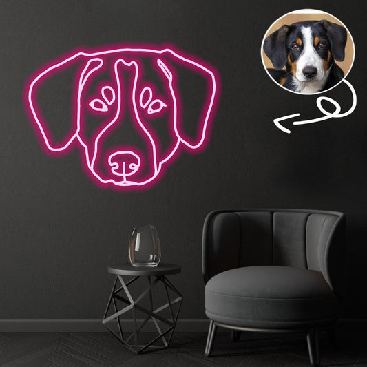 Custom Entlebucher mountain Neon Sign with Your Dog's Photo - Personalized Pet Name Art - Unique Home Decor & Gift for Dog Lovers - Pet-Themed Lighting