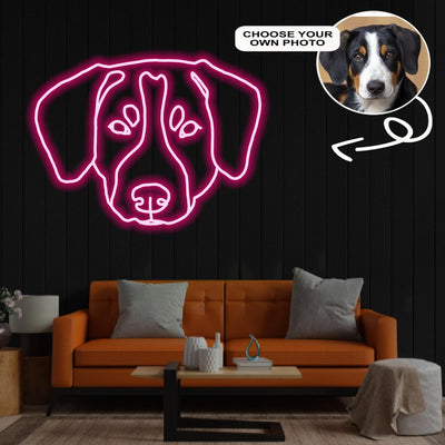 Custom Entlebucher mountain Neon Sign with Your Dog's Photo - Personalized Pet Name Art - Unique Home Decor & Gift for Dog Lovers - Pet-Themed Lighting