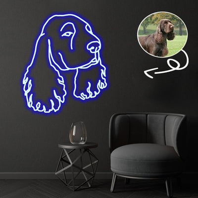 Custom Field spaniel Neon Sign with Your Dog's Photo - Personalized Pet Name Art - Unique Home Decor & Gift for Dog Lovers - Pet-Themed Lighting