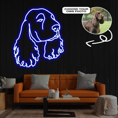 Custom Field spaniel Neon Sign with Your Dog's Photo - Personalized Pet Name Art - Unique Home Decor & Gift for Dog Lovers - Pet-Themed Lighting