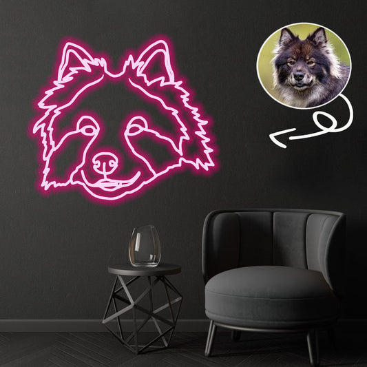 Custom Finnish lapphund Neon Sign with Your Dog's Photo - Personalized Pet Name Art - Unique Home Decor & Gift for Dog Lovers - Pet-Themed Lighting