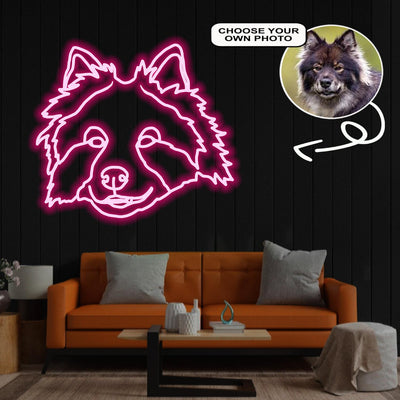 Custom Finnish lapphund Neon Sign with Your Dog's Photo - Personalized Pet Name Art - Unique Home Decor & Gift for Dog Lovers - Pet-Themed Lighting