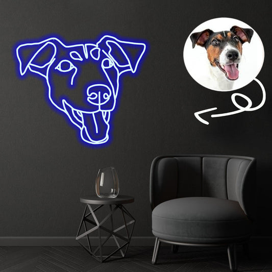 Custom Fox terrier smooth Neon Sign with Your Dog's Photo - Personalized Pet Name Art - Unique Home Decor & Gift for Dog Lovers - Pet-Themed Lighting