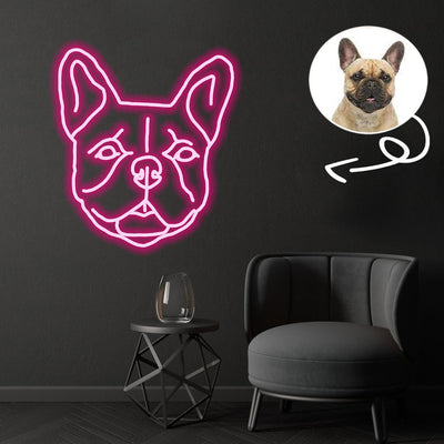 Custom French Bulldog Neon Sign with Your Dog's Photo - Personalized Pet Name Art - Unique Home Decor & Gift for Dog Lovers - Pet-Themed Lighting